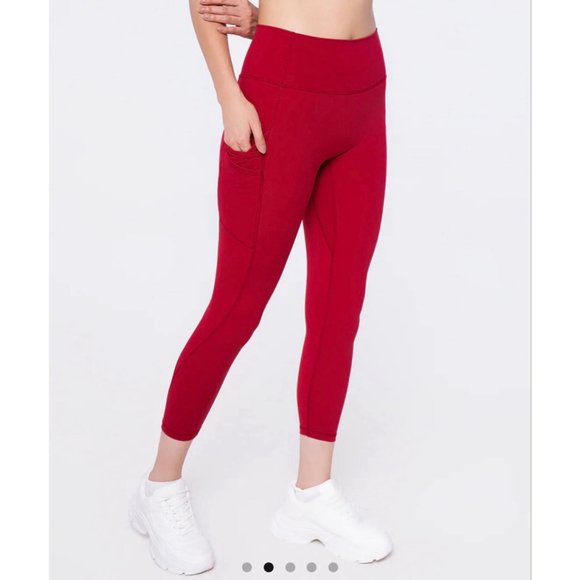 Women's Werk Dark Red Scarlet Leggings M - Picture 2 of 16